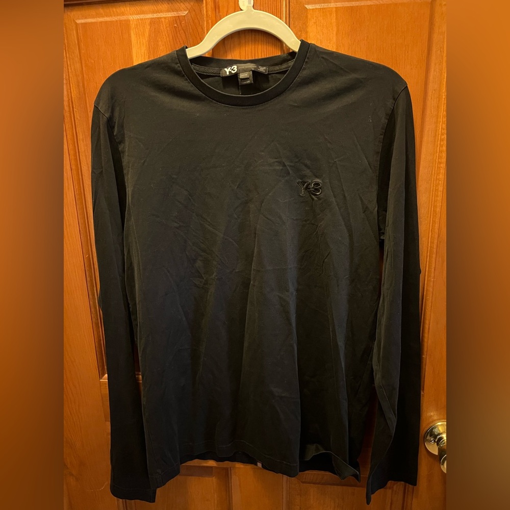Y-3 Black Long-Sleeve Crewneck with Subtle Logo